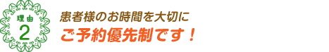 患者様のお時間を大切に